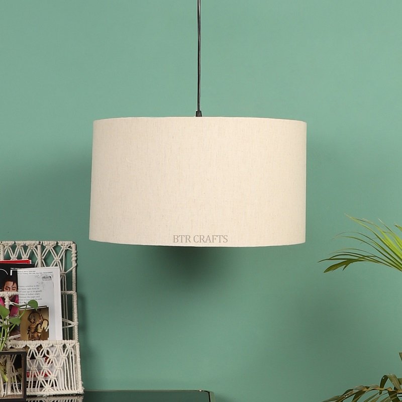 18 Inches Pendant/Hanging Ceiling Light Fixture, Flex Drum Shade for Bedroom, Kitchen, Living Room, Dining Table, Lobby, Kitchen, Black Canopy - Image 3
