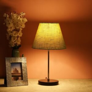 Silver Metal Table Lamp Suitable For Bedroom Office And Living Room, Pack Of 1(Complete Set)