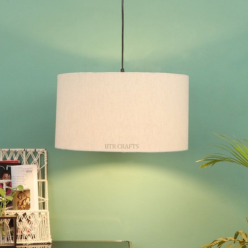 18 Inches Pendant/Hanging Ceiling Light Fixture, Flex Drum Shade for Bedroom, Kitchen, Living Room, Dining Table, Lobby, Kitchen, Black Canopy - Image 2