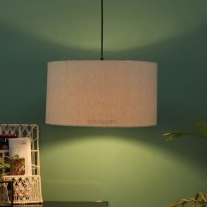 16 Inches Pendant/Hanging Ceiling Light Fixture, Flex Drum Shade, for Bedroom, Kitchen, Living Room, Dining Table, Lobby, Kitchen, Silver Canopy