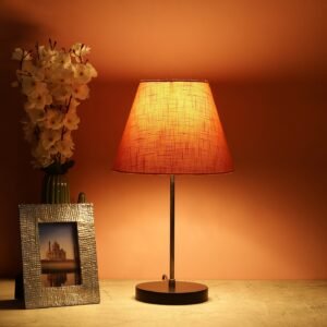 Silver Metal Table Lamp Suitable For Bedroom Office And Living Room, Pack Of 1(Complete Set)