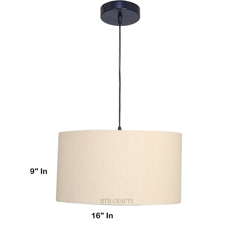 18 Inches Pendant/Hanging Ceiling Light Fixture, Flex Drum Shade for Bedroom, Kitchen, Living Room, Dining Table, Lobby, Kitchen, Black Canopy - Image 4