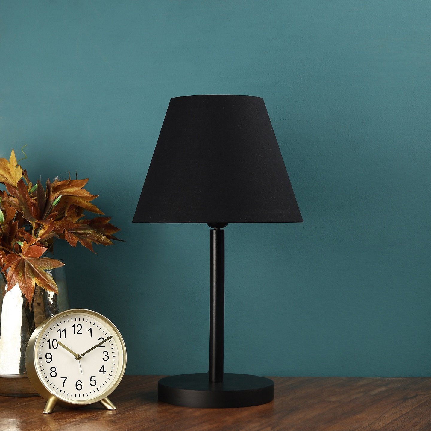 Raven Black Table Lamp Along With Black Conical Shade For Bedroom, Office And Living Room - Image 2