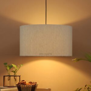 20 Inches Pendant/Hanging Ceiling Light Fixture, Flex Drum Shade, for Bedroom, Kitchen, Living Room, Dining Table, Lobby, Kitchen, Silver Canopy