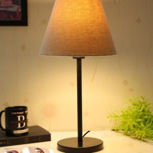 Black Metal Table Lamp Suitable For Bedroom Office And Living Room, Pack Of 1(Complete Set)