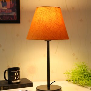 Black Metal Table Lamp Suitable For Bedroom Office And Living Room, Pack Of 1(Complete Set)