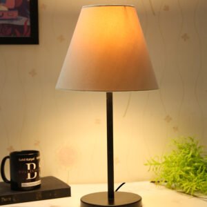Black Metal Table Lamp Suitable For Bedroom Office And Living Room, Pack Of 1(Complete Set)