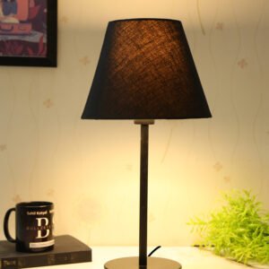 Black Metal Table Lamp Suitable For Bedroom Office And Living Room, Pack Of 1(Complete Set)