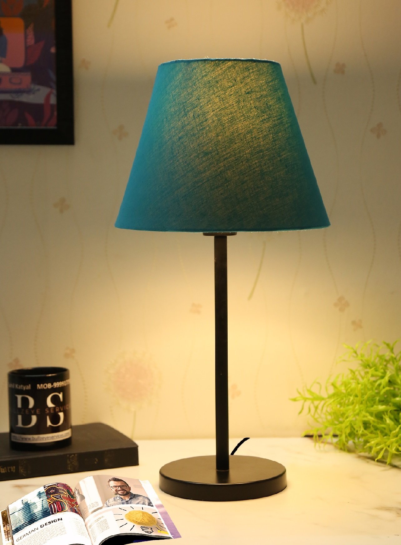 Black Metal Table Lamp Suitable For Bedroom Office And Living Room, Pack Of 1(Complete Set)