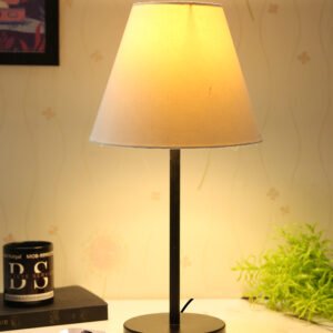 Black Metal Table Lamp Suitable For Bedroom Office And Living Room, Pack Of 1(Complete Set)
