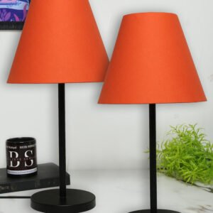 Black Metal Table Lamp Suitable For Bedroom Office And Living Room, Pack Of 2(Complete Set)