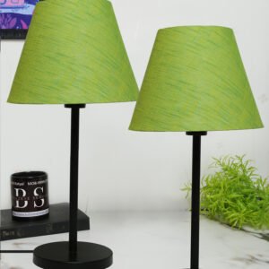 Black Metal Table Lamp Suitable For Bedroom Office And Living Room, Pack Of 2(Complete Set)