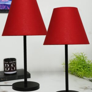 Black Metal Table Lamp Suitable For Bedroom Office And Living Room, Pack Of 2(Complete Set)