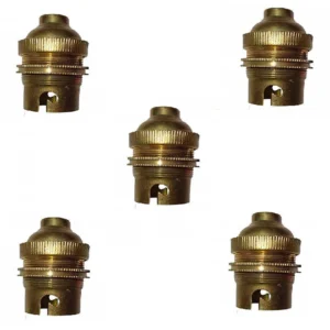 B22 Bulb Holder (5 Cm, Brass Holder)- Set Of 5