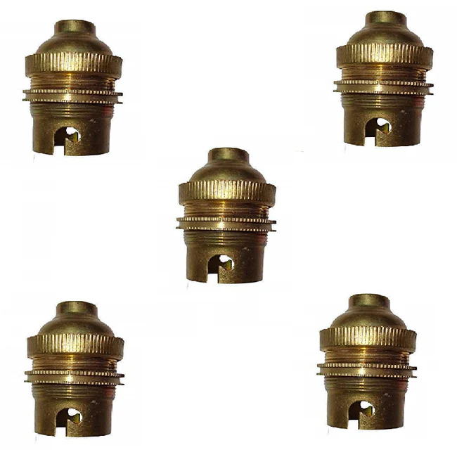 B22 Bulb Holder (5 Cm, Brass Holder)- Set Of 5