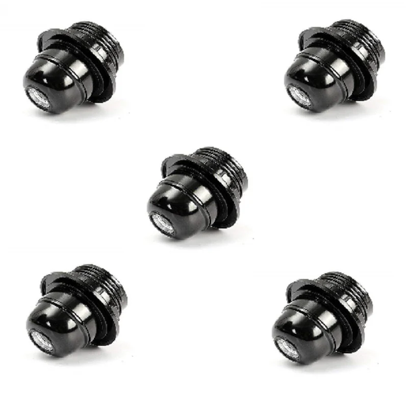 E27 Bulb Holder (5 Cm, Black)- Set Of 5