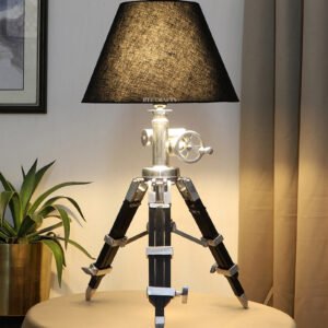 Royal Vintage Tripod Table Lamp, Adjustable Stand, Rustic Vintage Modern Design Standing Lamp For Bedroom, Dining And Living Room