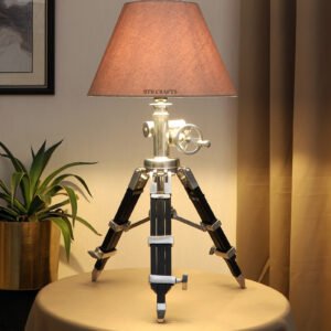 Royal Vintage Tripod Table Lamp, Adjustable Stand, Rustic Vintage Modern Design Standing Lamp For Bedroom, Dining And Living Room