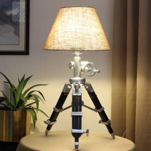 Royal Vintage Tripod Table Lamp, Adjustable Stand, Rustic Vintage Modern Design Standing Lamp For Bedroom, Dining And Living Room