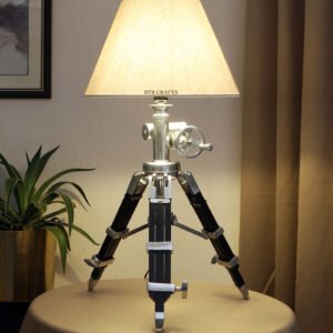 Royal Vintage Tripod Table Lamp, Adjustable Stand, Rustic Vintage Modern Design Standing Lamp For Bedroom, Dining And Living Room