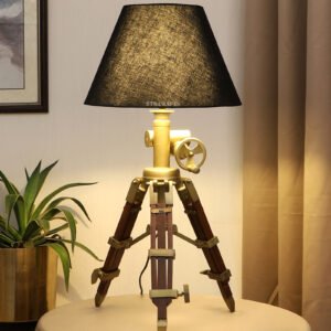 Vintage Tripod Table Lamp, Adjustable Stand, Rustic Vintage Modern Design Standing Lamp For Bedroom, Dining And Living Room