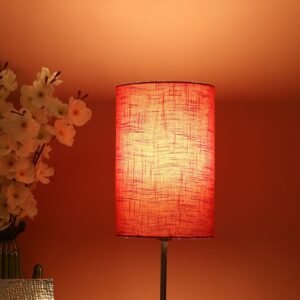 Red Texture Color Cylinder Lamp Shade Suitable For Table Lamp