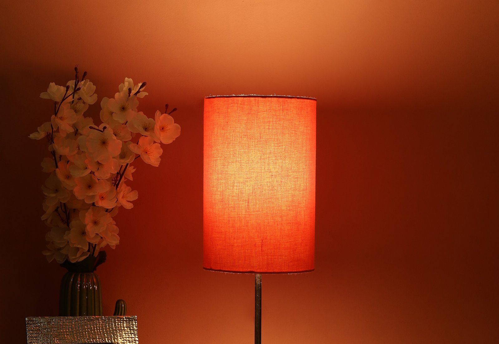 Orange Color Cylinder Lamp Shade Suitable For Table Lamp
