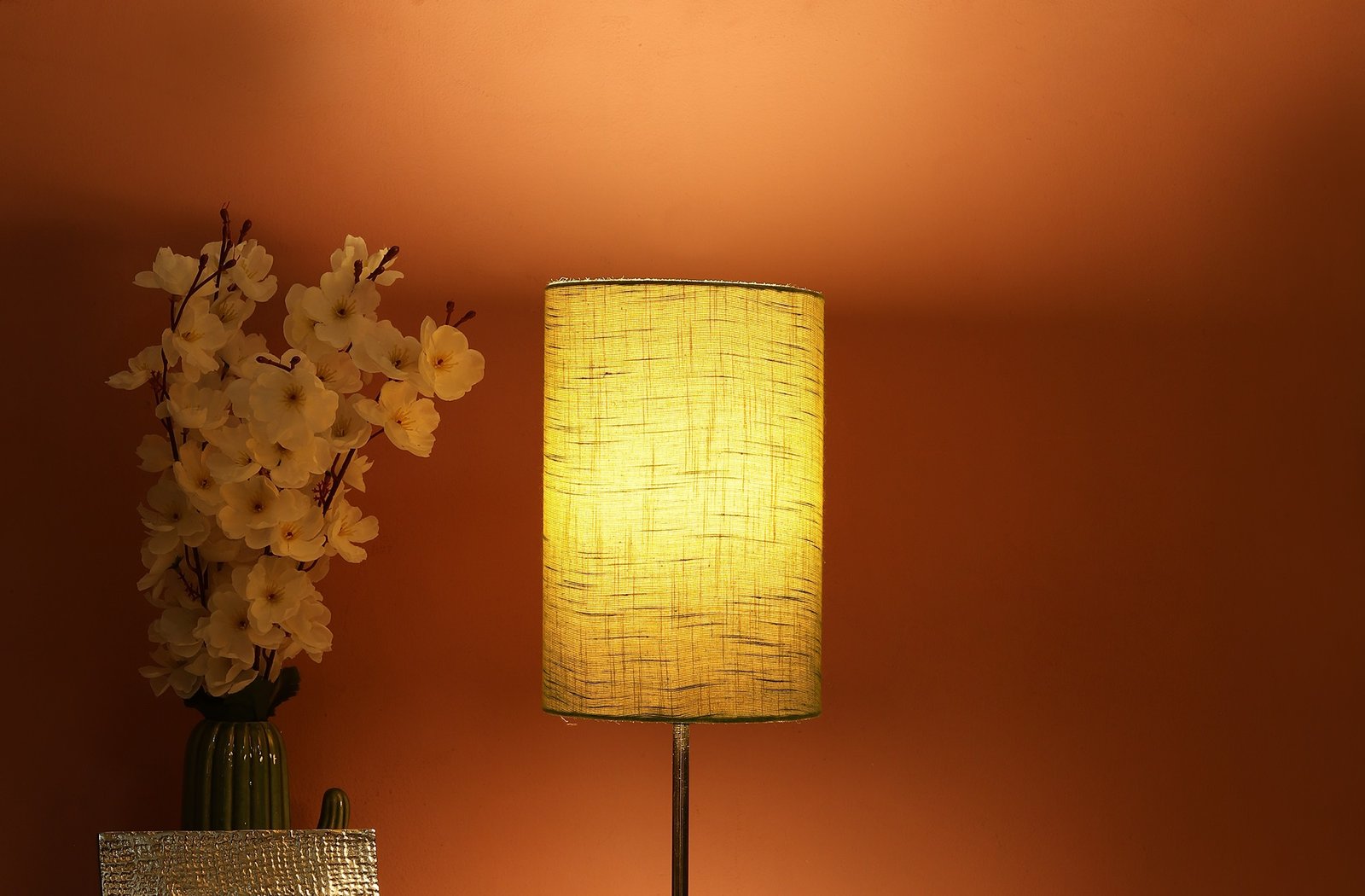 Green Texture Color Cylinder Lamp Shade Suitable For Table Lamp