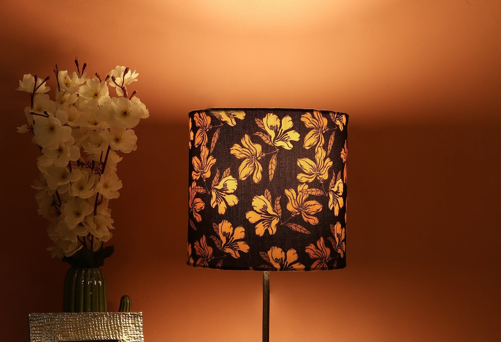 Premium Lamp Shade, Suitable For Table and Floor Lamp(Golden Flower)